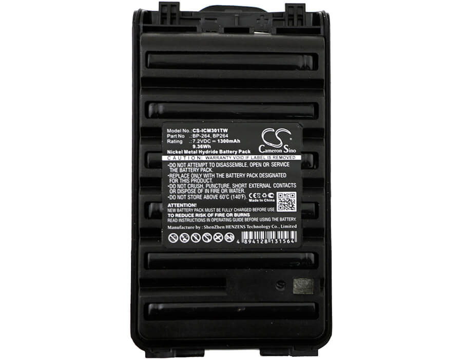 7.2V, 1300mAh, Ni-MH Battery fits Icom, Ic-f3001, Ic-f3002, 9.36Wh