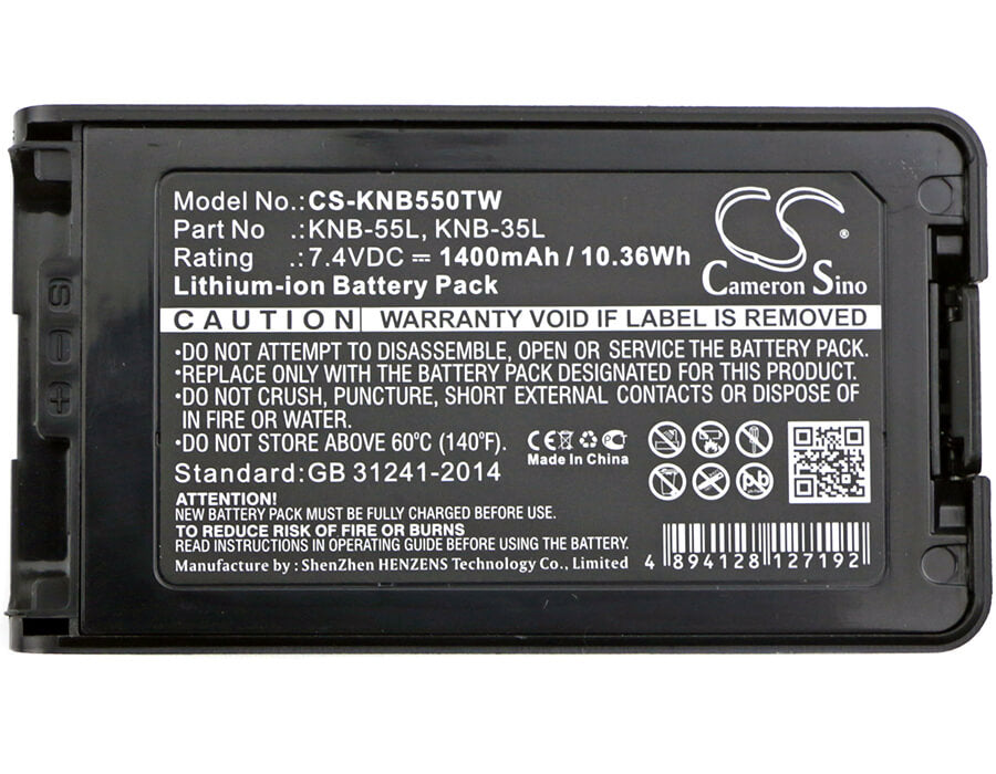 7.4V, 1400mAh, Li-ion Battery fits Kenwood, Nx-220, Nx-320, 10.36Wh