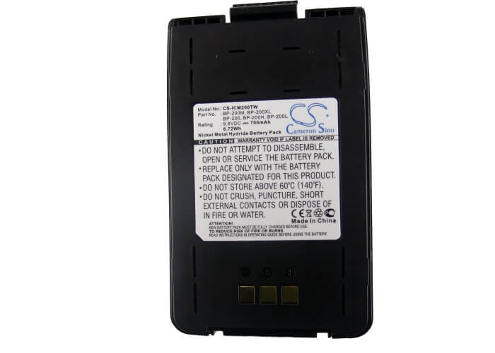 9.6V, 700mAh, Ni-MH Battery fits Icom, Ic-a23, Ic-a5, 6.72Wh
