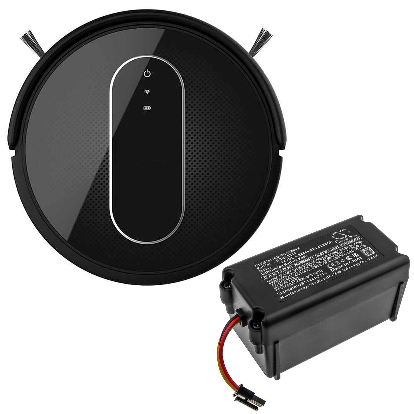 14.4V, 3000mAh, Li-ion Battery fits Proscenic, 790t, Summer P1s, 43.2Wh