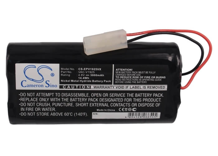 4.8V, 3000mAh, Ni-MH Battery fits Shark, V1925, Xbv1925, 14.4Wh