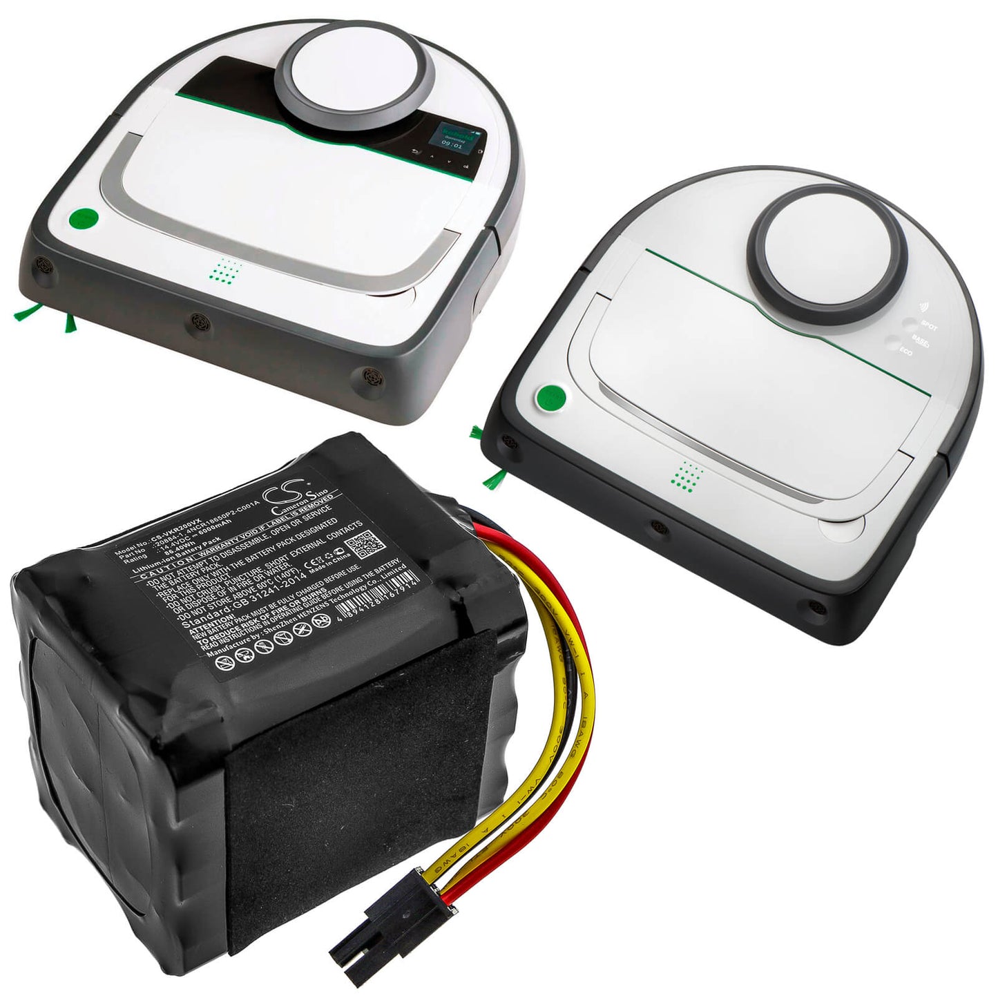 14.4V, 6000mAh, Li-ion Battery fits Vorwerk, Kobold Vr200, 86.4Wh