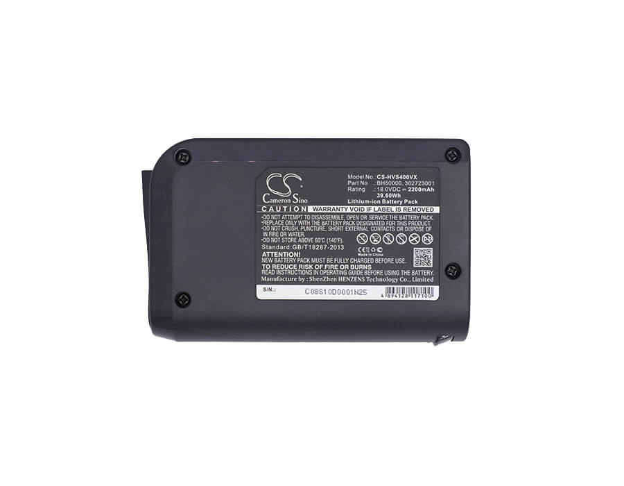 18.0V, 2200mAh, Li-ion Battery fits Hoover, Bh50010 Platinum Collection Co, Bh50015 Platinum Collection Li, 39.6Wh