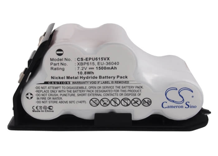 7.2V, 1500mAh, Ni-MH Battery fits Euro Pro, Shark Uv615, Shark Uv615h, 10.8Wh