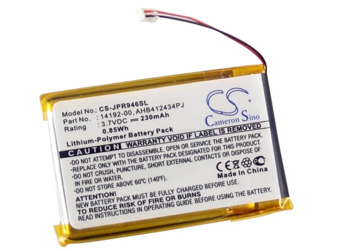 3.7V, 230mAh, Li-Polymer Battery fits Jabra, Pro 9400, Pro 9450, 0.851Wh