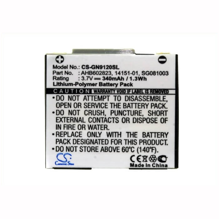 3.7V, 340mAh, Li-Polymer Battery fits Gn, Netcom 9120, Netcom 9125, 1.258Wh