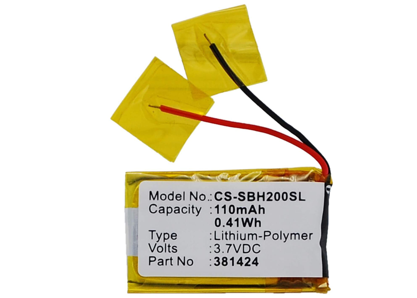3.7V, 110mAh, Li-Polymer Battery fits Sony, Sbh-20, 0.407Wh