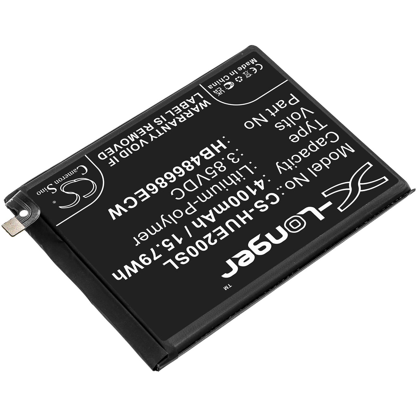 3.85V, 4100mAh, Li-Polymer Battery fits Huawei, Changxiang 20 Plus, Enjoy 20 Plus, 15.785Wh