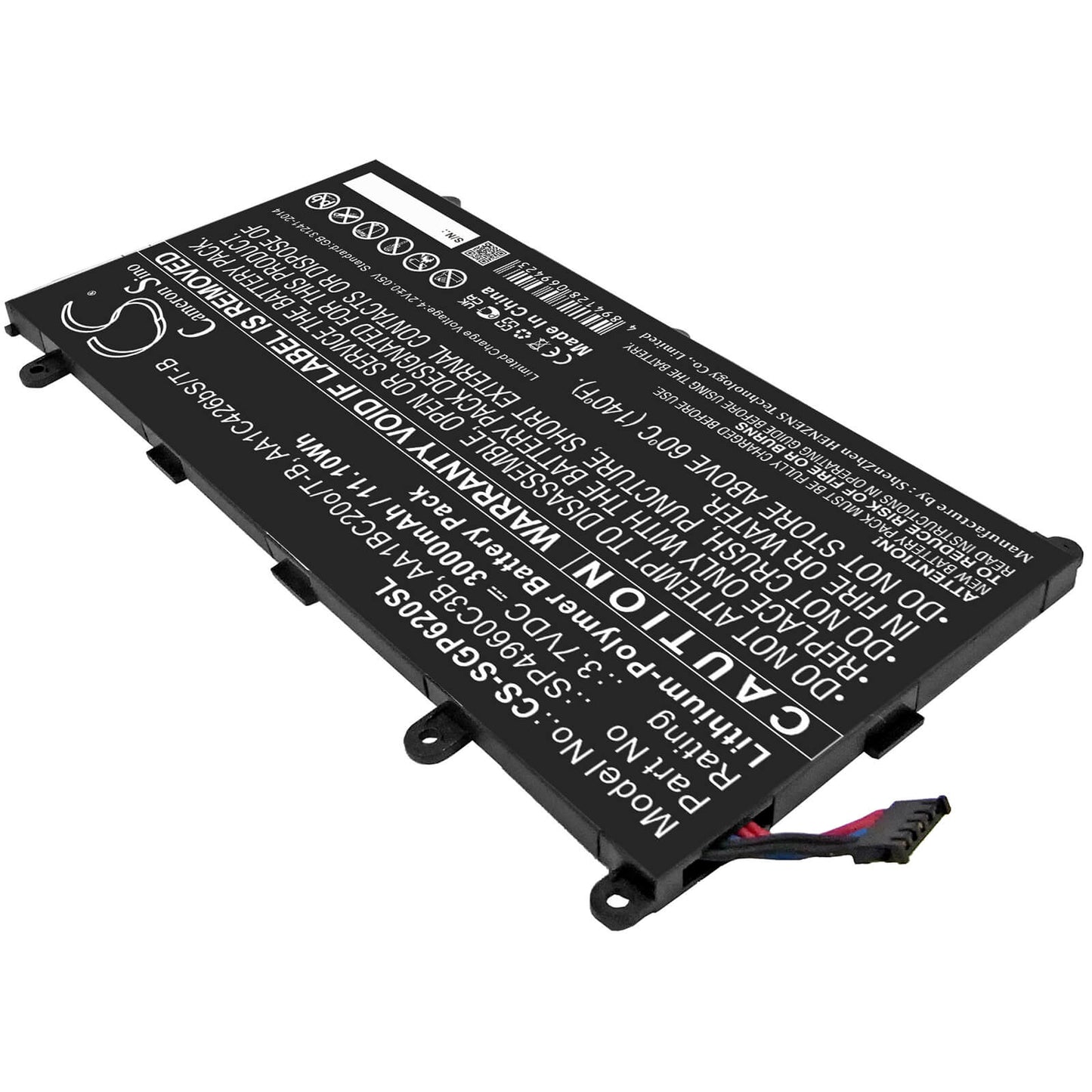 3.7V, 4000mAh, Li-Polymer Battery fits Samsung, Galaxy Tab 7.0, Galaxy Tab 7.0 Plus, 14.8Wh