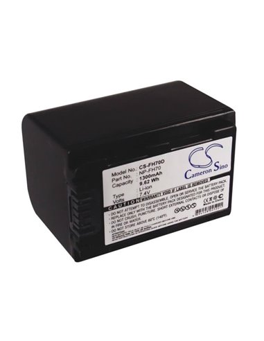 7.4V, 1300mAh, Li-ion Battery fits Sony, Cr-hc51e, Dcr-30, 9.62Wh