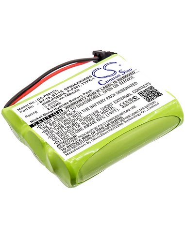 3.6V, 700mAh, Ni-MH Battery fits Uniden, 24-148, Ae255, 2.52Wh