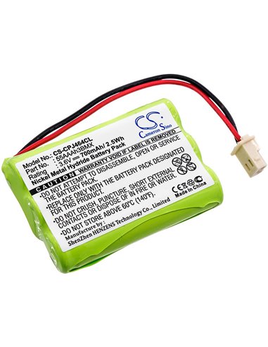 Cordless Phone 3.6V, 700mAh, Ni-MH Battery fits Gp, 35aaak3bmx, 55aaah3bmx, 2.52Wh