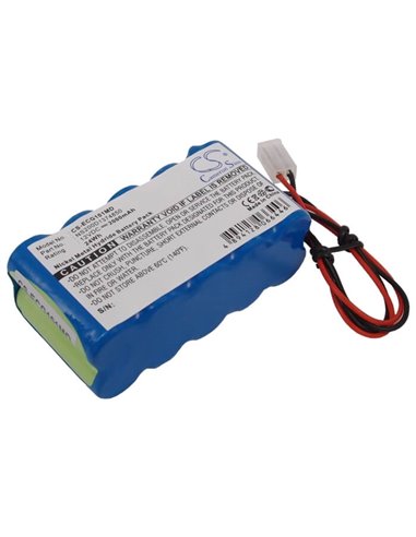 12.0V, 2000mAh, Ni-MH Battery fits Biocare, Ecg-101, 24Wh