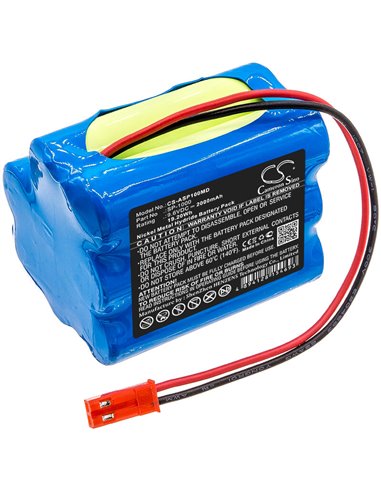 9.6V, 2000mAh, Ni-MH Battery fits Annol, Sp-1000, 19.2Wh