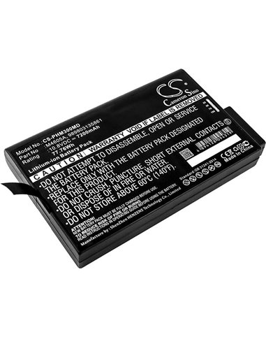 10.8V, 7200mAh, Li-ion Battery fits Philips, 740 Select Vital Signs Monitor, Eli 380 Ecg, 77.76Wh