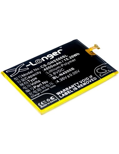 3.8V, 4000mAh, Li-Polymer Battery fits Gionee, Gn5005, Gn5005 Steel 2 Dual Sim, 15.2Wh