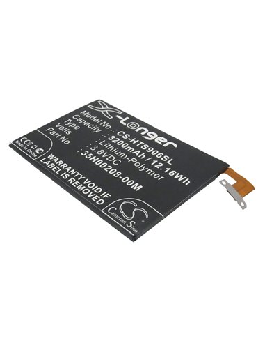 3.8V, 3200mAh, Li-Polymer Battery fits Htc, 901s, Butterfly S, 12.16Wh