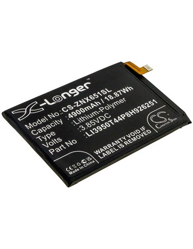 3.85V, 4900mAh, Li-Polymer Battery fits Zte, Nubia Play, Nubia Play 5g, 18.865Wh