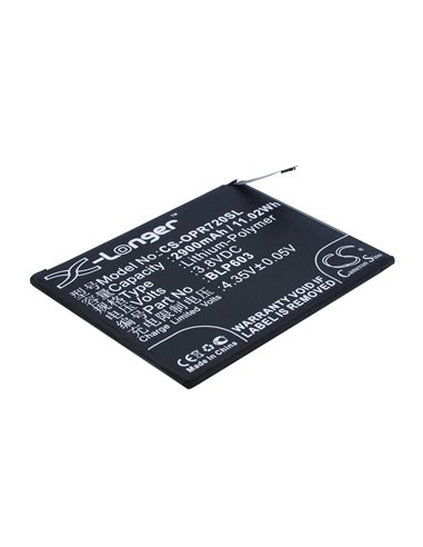 3.8V, 2900mAh, Li-Polymer Battery fits Oppo, R7s, R7sm, 11.02Wh