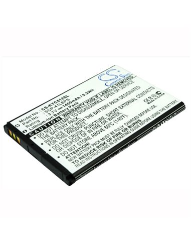 3.7V, 1400mAh, Li-ion Battery fits Kyocera, C5120, C5121, 5.18Wh