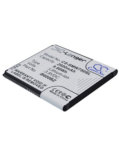 CS-SMW750SL, Mobile, Smartphone 3.8V, 2600mAh, Li-ion Battery fits Samsung, Ativ Se, Ativ Se Neo, 9.88Wh