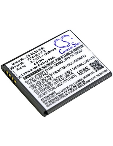 3.7V, 1300mAh, Li-ion Battery fits Blu, S410, S410a, 4.81Wh