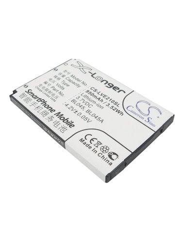 3.7V, 950mAh, Li-ion Battery fits Lenovo, E118, E206, 3.515Wh