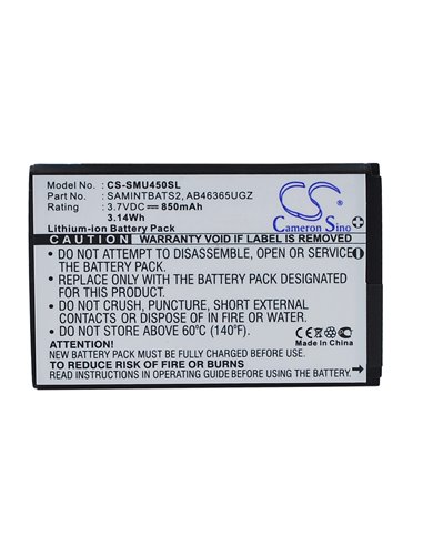 3.7V, 850mAh, Li-ion Battery fits Verizon, Doubletake, Glyde 2, 3.145Wh