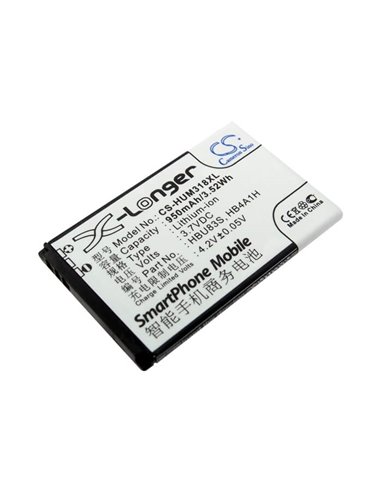 3.7V, 950mAh, Li-ion Battery fits Huawei, Envoy U3900, Hwm636, 3.515Wh