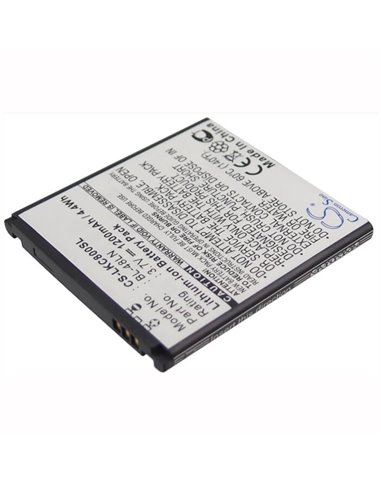 3.7V, 1200mAh, Li-ion Battery fits T-mobile, Mytouch Q, Mytouch Q 4g, 4.44Wh