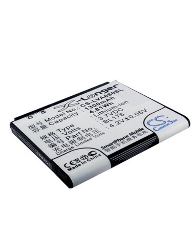 3.7V, 1300mAh, Li-ion Battery fits Lenovo, A68e, 4.81Wh