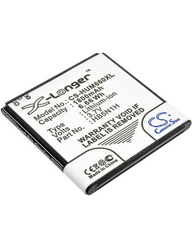 3.7V, 1800mAh, Li-ion Battery fits Huawei, Ascend, Ascend C8812, 6.66Wh