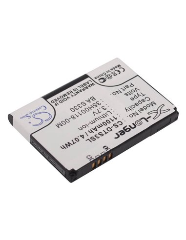 3.7V, 1100mAh, Li-ion Battery fits Htc, Fuwa, Iolite, 4.07Wh