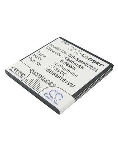 3.8V, 1600mAh, Li-ion Battery fits Samsung, Galaxy S Advance, Gt-b9120, 6.08Wh