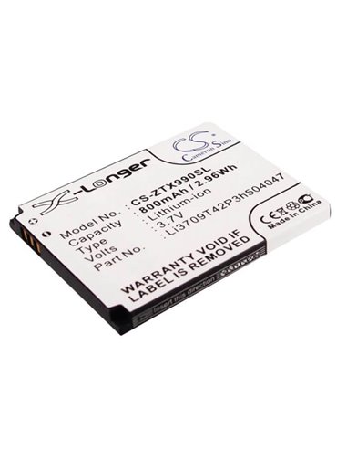 3.7V, 800mAh, Li-ion Battery fits Zte, Altair 2, Cg990, 2.96Wh