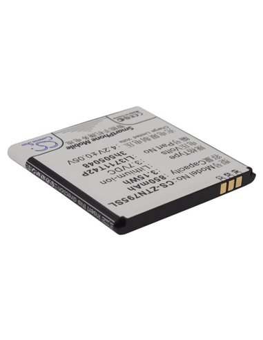 3.7V, 850mAh, Li-ion Battery fits Zte, N795, U791, 3.145Wh