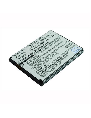 3.7V, 900mAh, Li-ion Battery fits Zte, C90, 3.33Wh