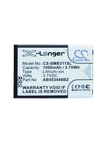 3.7V, 1000mAh, Li-ion Battery fits Samsung, Gusto 3, Sm-b311, 3.7Wh