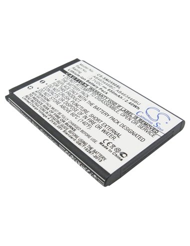 3.7V, 650mAh, Li-ion Battery fits Samsung, Champ, Diva Folder, 2.405Wh