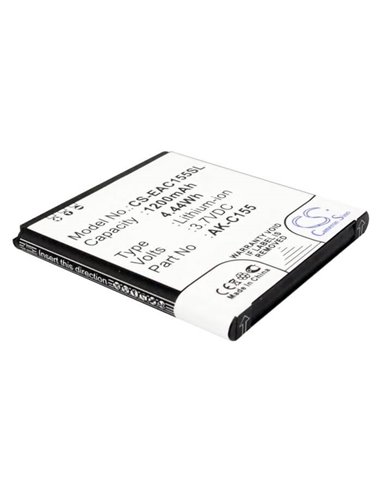 3.7V, 1200mAh, Li-ion Battery fits Emporia, C155, Telme C155, 4.44Wh