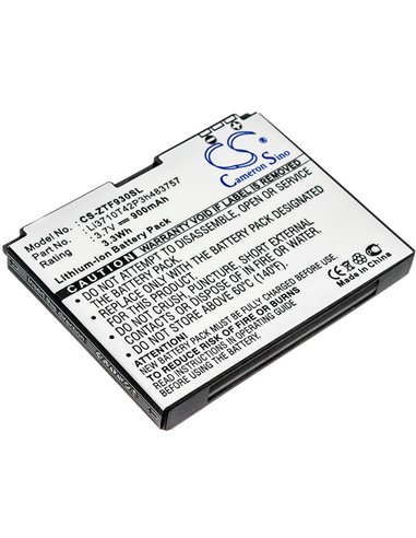 3.7V, 900mAh, Li-ion Battery fits Zte, Adamant F450, E810, 3.33Wh