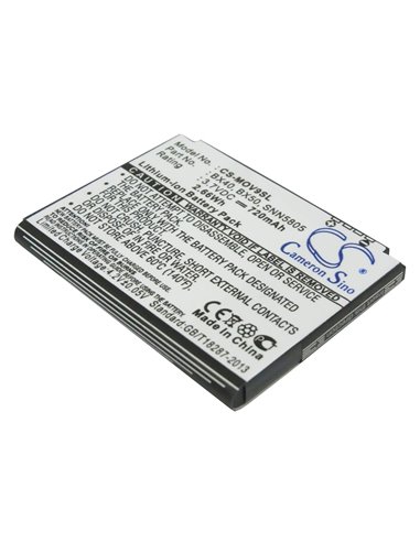 3.7V, 720mAh, Li-ion Battery fits Motorola, Moto Jewel, Moto U8, 2.664Wh