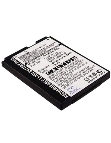 3.7V, 600mAh, Li-ion Battery fits Lg, Cg180, Cg810, 2.22Wh