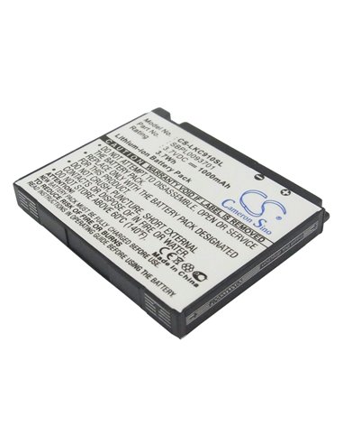 3.7V, 1000mAh, Li-ion Battery fits Lg, Kc910, 3.7Wh