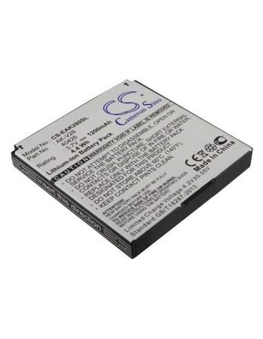 3.7V, 1200mAh, Li-ion Battery fits Emporia, Ak-v28, Ak-v29, 4.44Wh