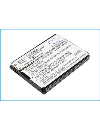 3.7V, 800mAh, Li-ion Battery fits Zte, F290, N281, 2.96Wh