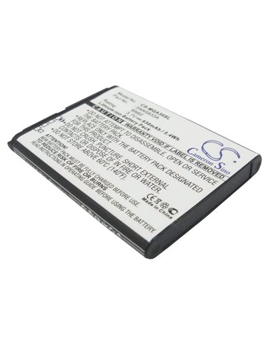 3.7V, 930mAh, Li-ion Battery fits Motorola, Eco A45, Hint Qa30, 3.441Wh