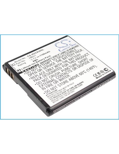 3.7V, 1100mAh, Li-ion Battery fits Huawei, Boulder, C6110, 4.07Wh