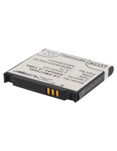 3.7V, 850mAh, Li-ion Battery fits Samsung, Alias 2, Alias 2 U750, 3.145Wh