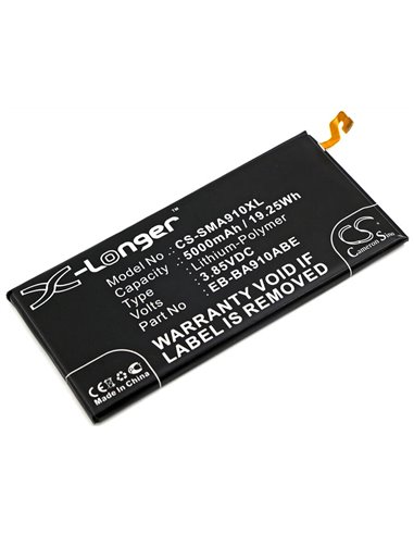 3.85V, 5000mAh, Li-Polymer Battery fits Samsung, Galaxy A9 Pro 2016, Galaxy A9 Pro 2016 Duos Td-lte, 19.25Wh